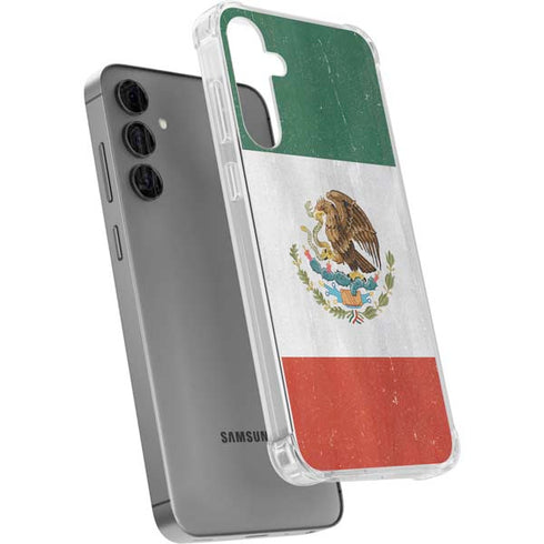 Mexico Flag Distressed Galaxy S24 Plus Clear Case